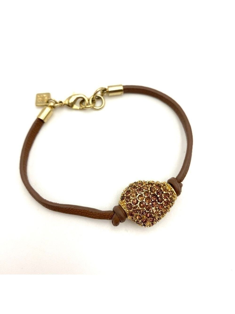 BANANA Republic Crystal Leather Strap Bracelet 7”